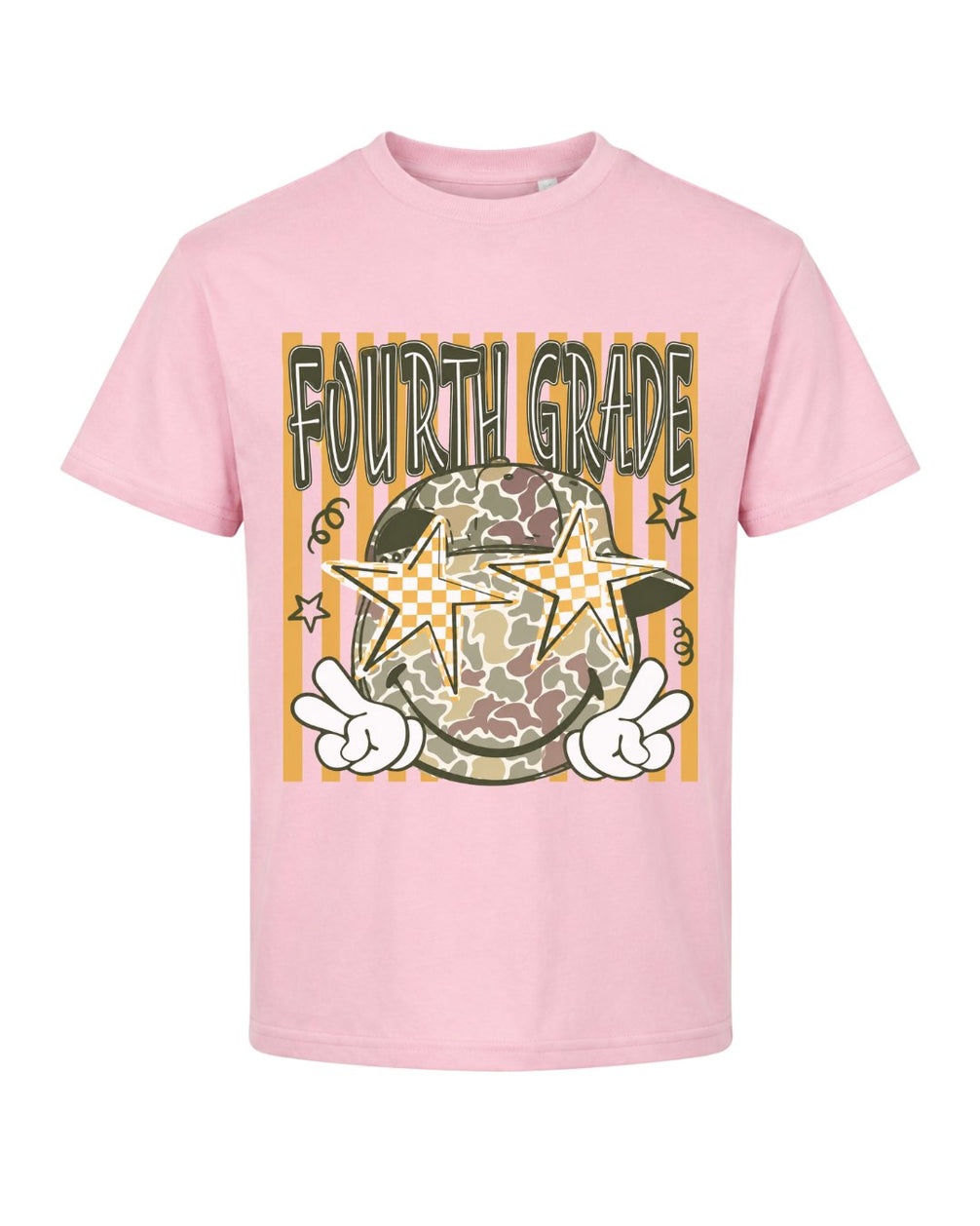 Camo Smiley Fifth Grade Back To School Youth Tee