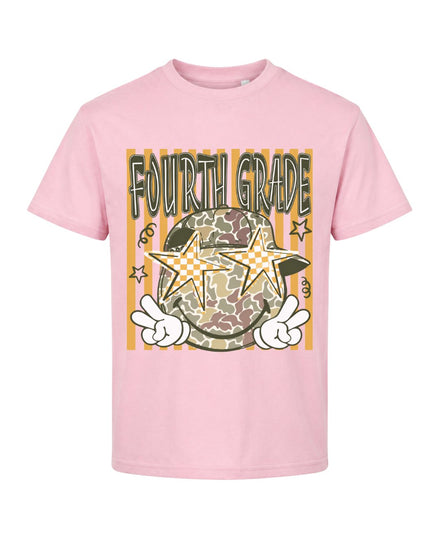 Camo Smiley Fifth Grade Back To School Youth Tee