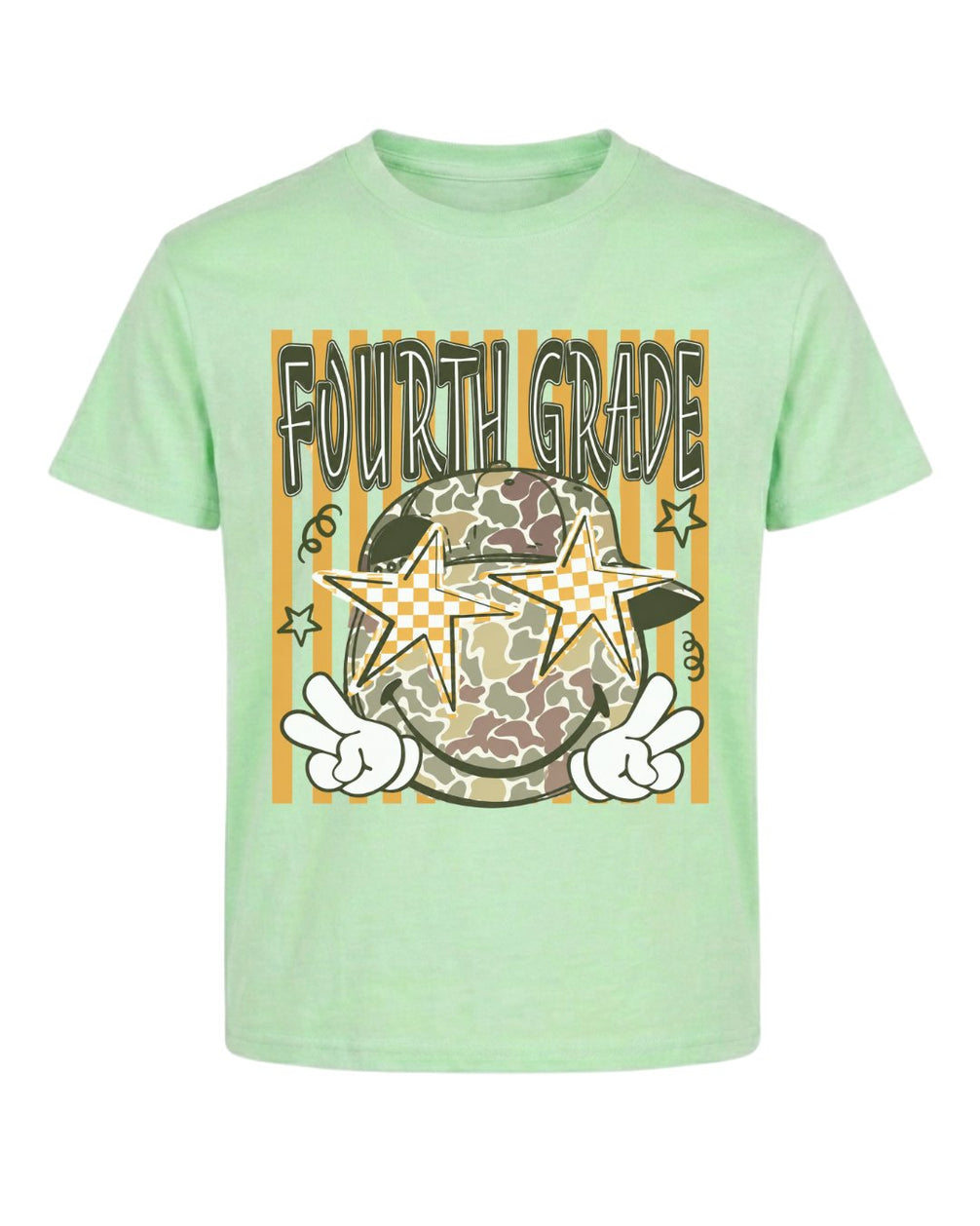 Camo Smiley Fifth Grade Back To School Youth Tee