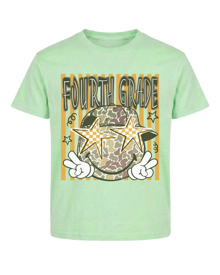 Camo Smiley Fifth Grade Back To School Youth Tee