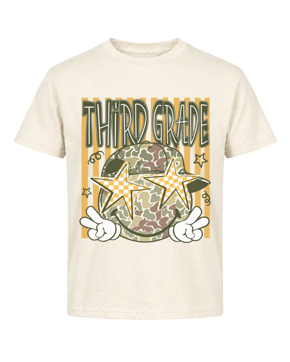 Camo Smiley Fifth Grade Back To School Youth Tee