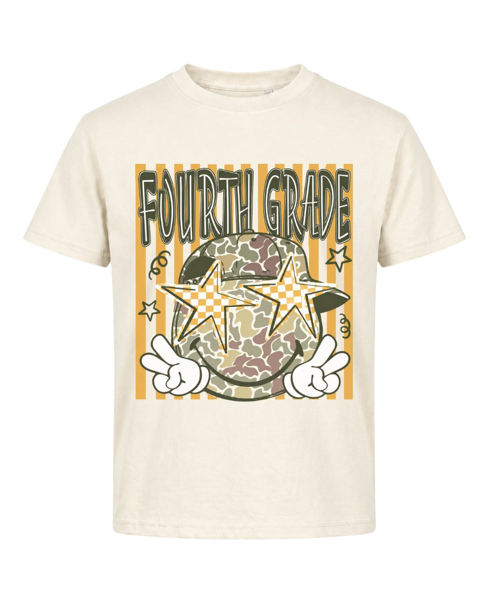Camo Smiley Fifth Grade Back To School Youth Tee