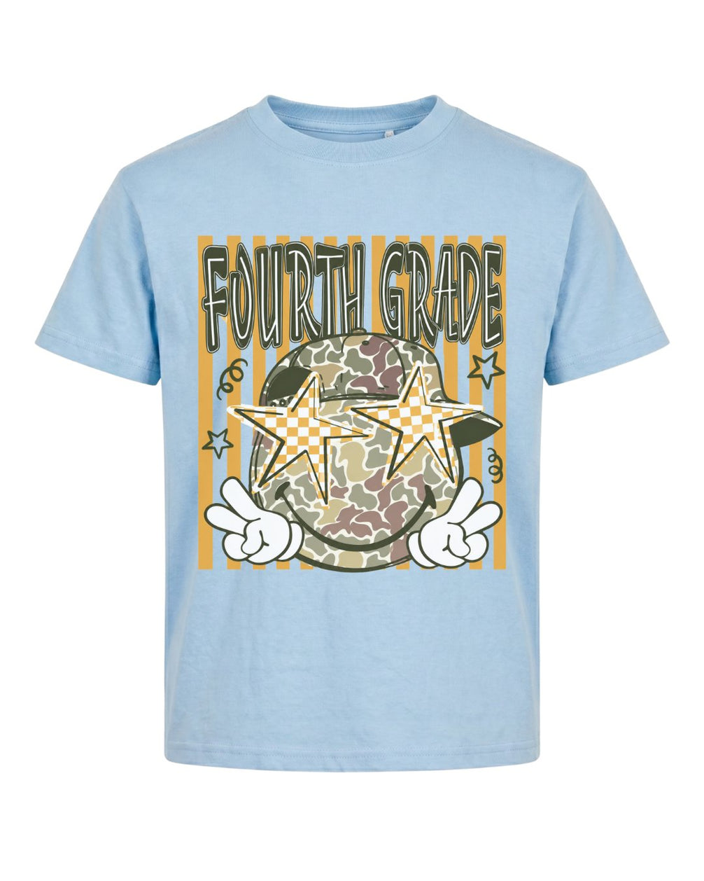 Camo Smiley Fifth Grade Back To School Youth Tee