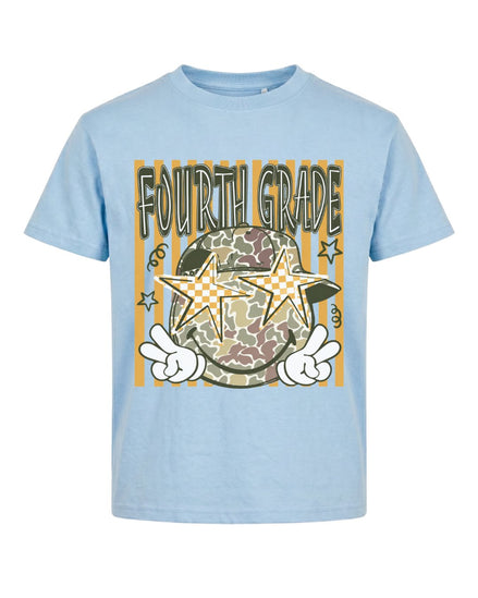 Camo Smiley Fifth Grade Back To School Youth Tee