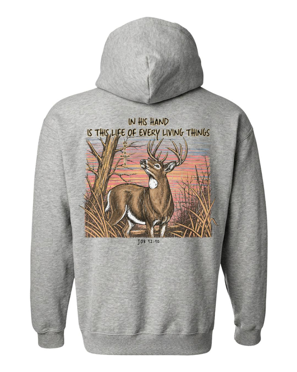 Christian Deer Job 12:10 Hoodie