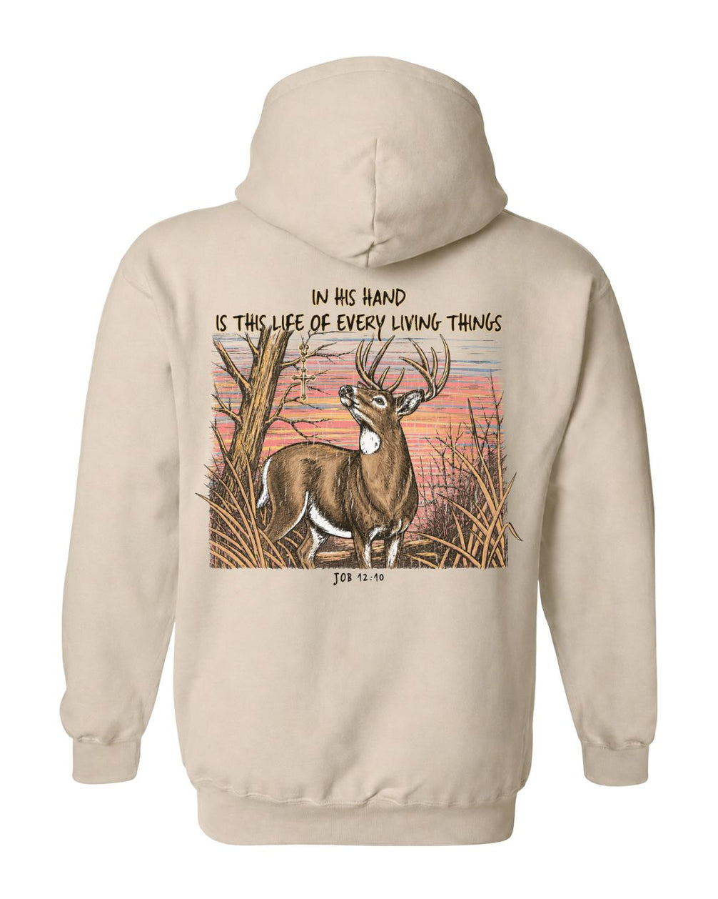 Christian Deer Job 12:10 Hoodie