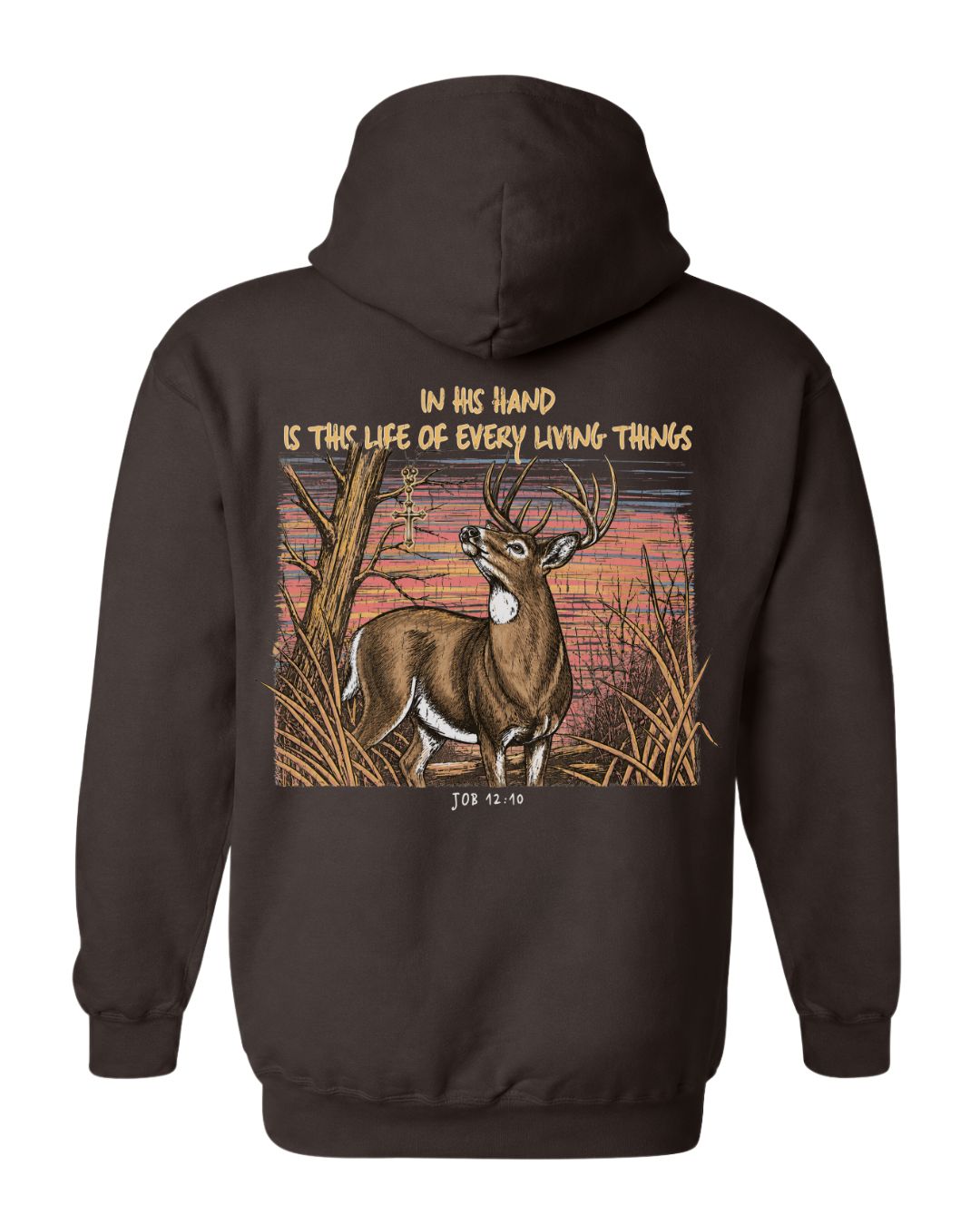 Christian Deer Job 12:10 Hoodie