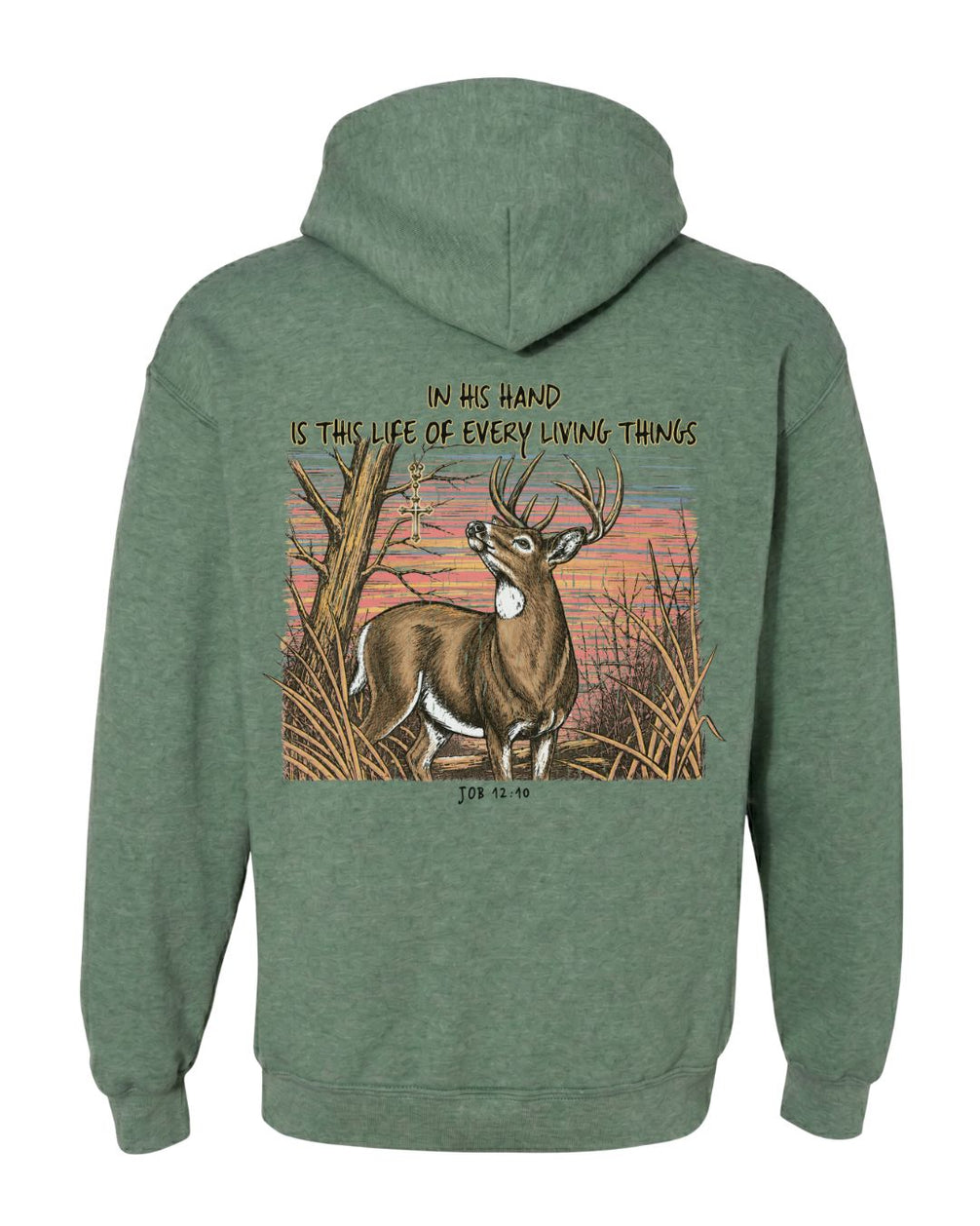 Christian Deer Job 12:10 Hoodie