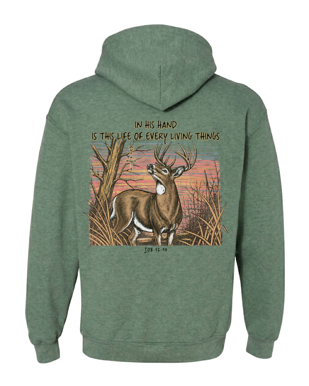Christian Deer Job 12:10 Hoodie