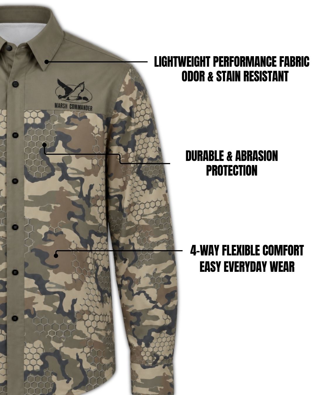 Commander Long‑sleeve Button Up Shirt
