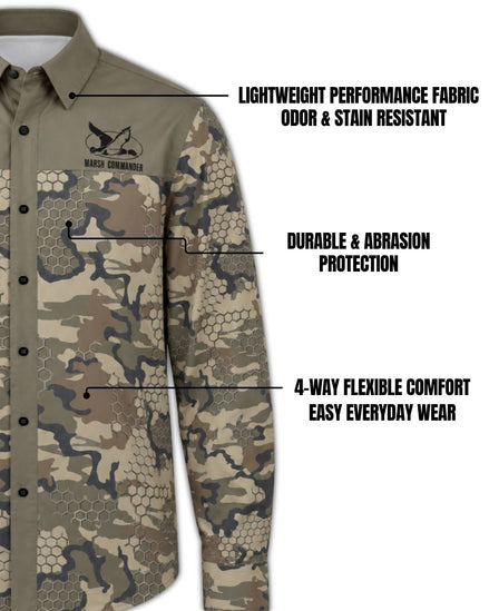 Commander Long‑sleeve Button Up Shirt