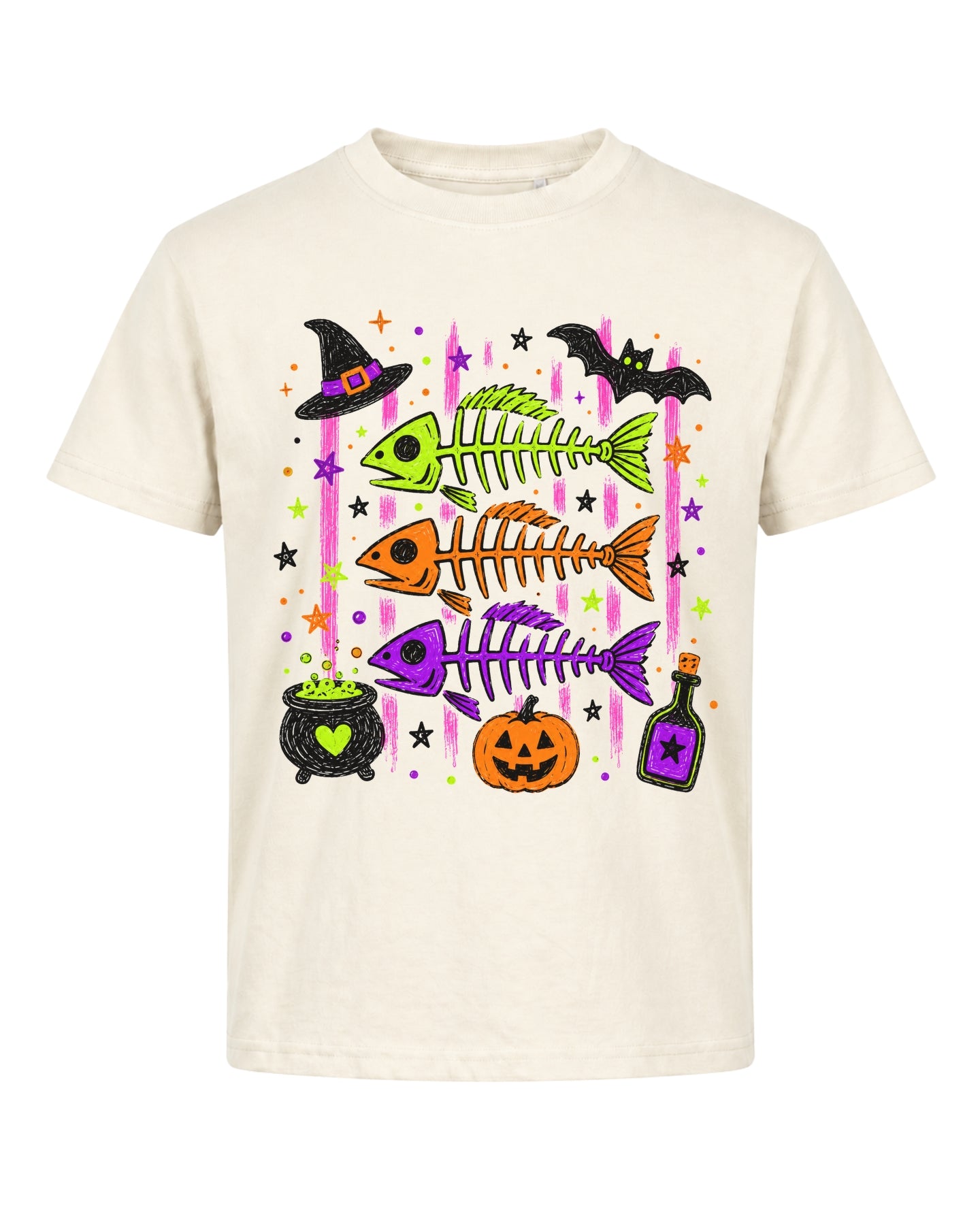 Cute Skeleton Fishs Halloween Youth T-Shirt