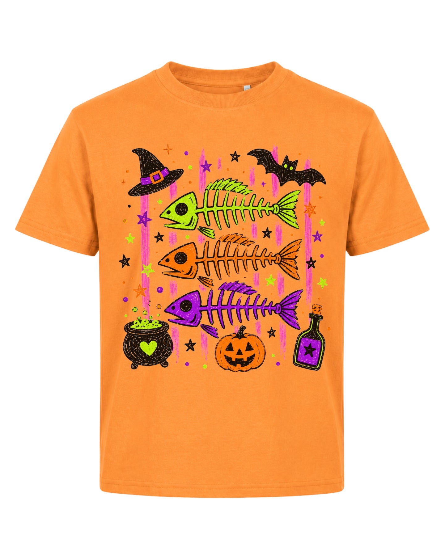 Cute Skeleton Fishs Halloween Youth T-Shirt