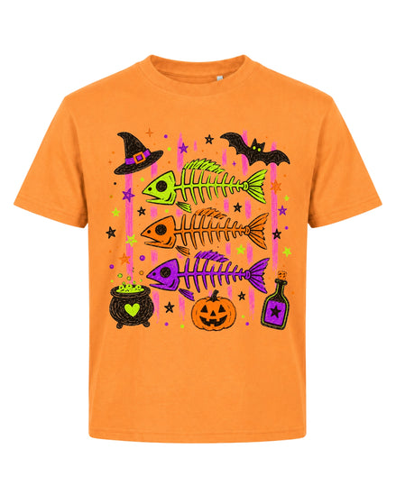 Cute Skeleton Fishs Halloween Youth T-Shirt