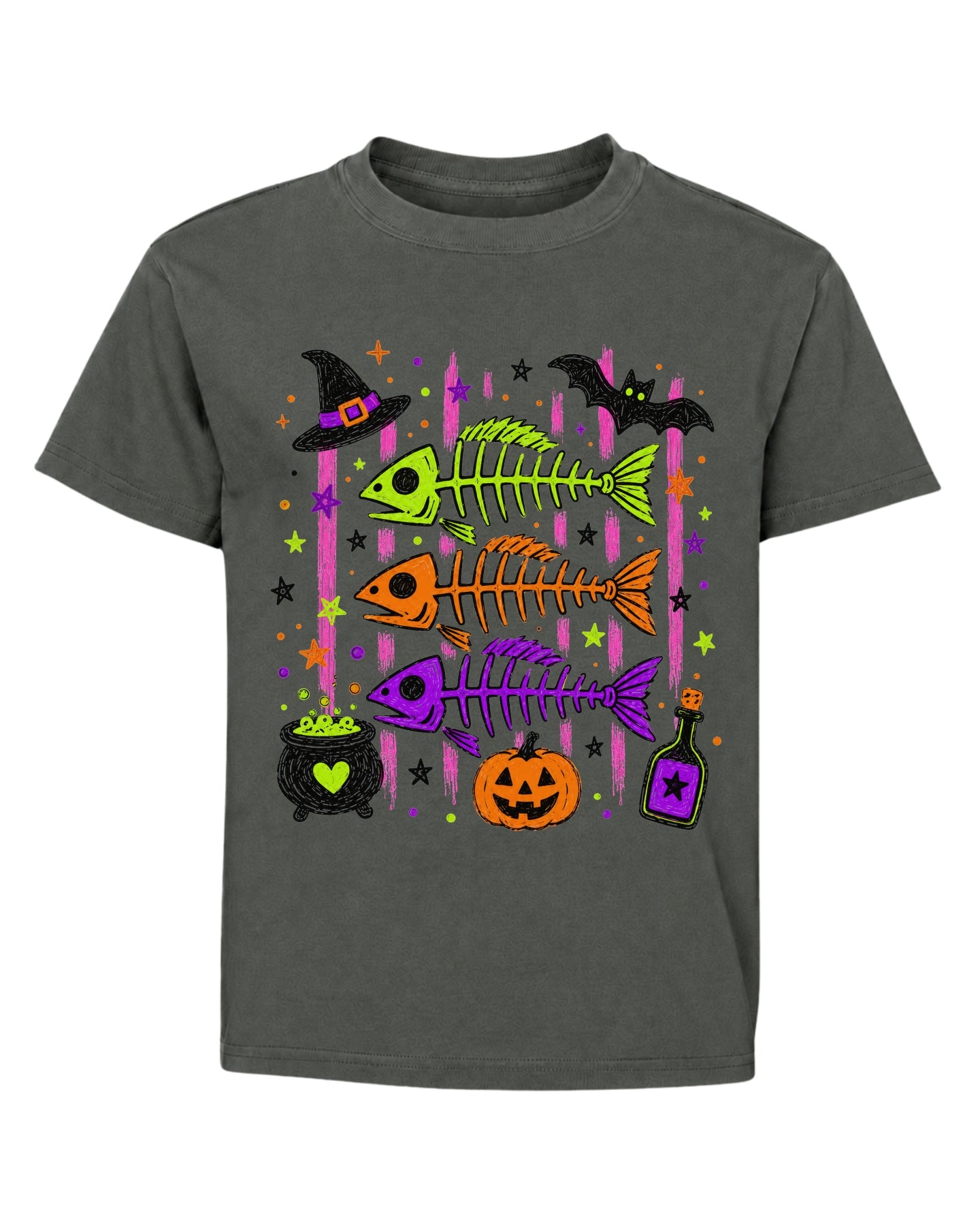 Cute Skeleton Fishs Halloween Youth T-Shirt