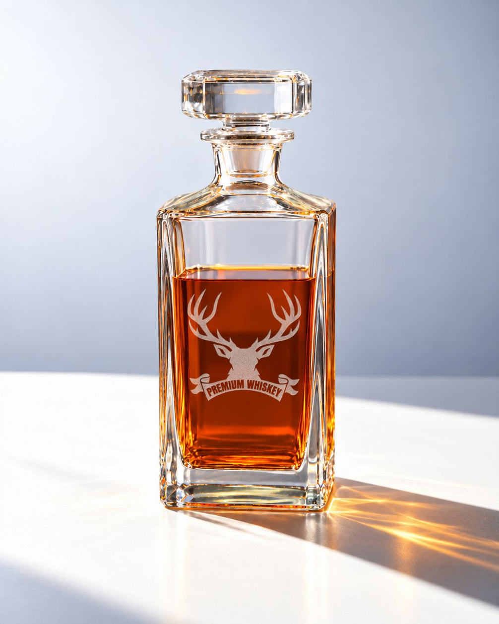 Personalized Stag Head Whiskey Decanter Gift Set