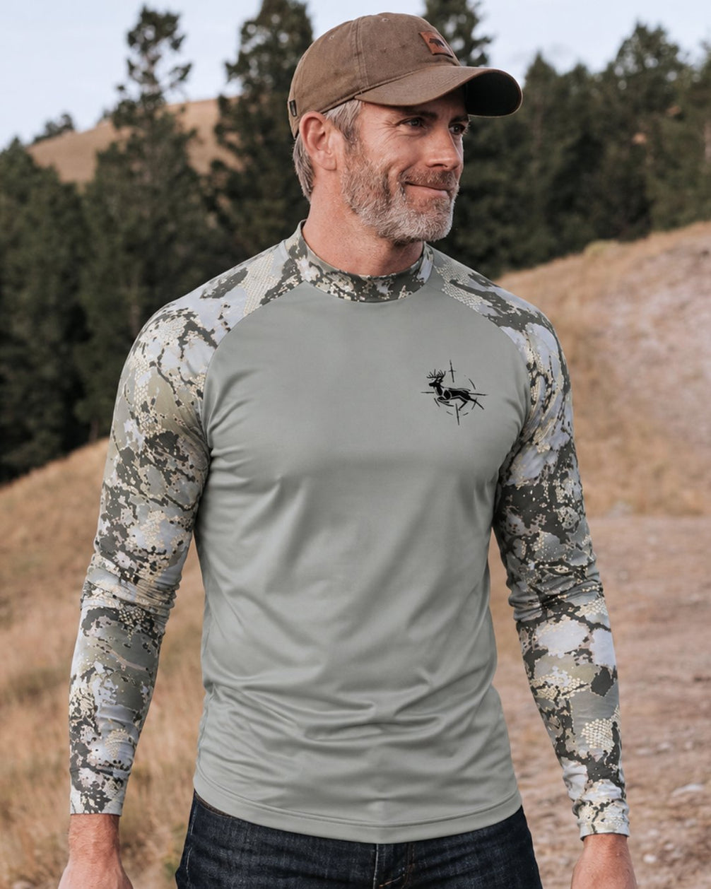 Long-Sleeve Turtleneck detail - Deer Hunts Camo Layering Series