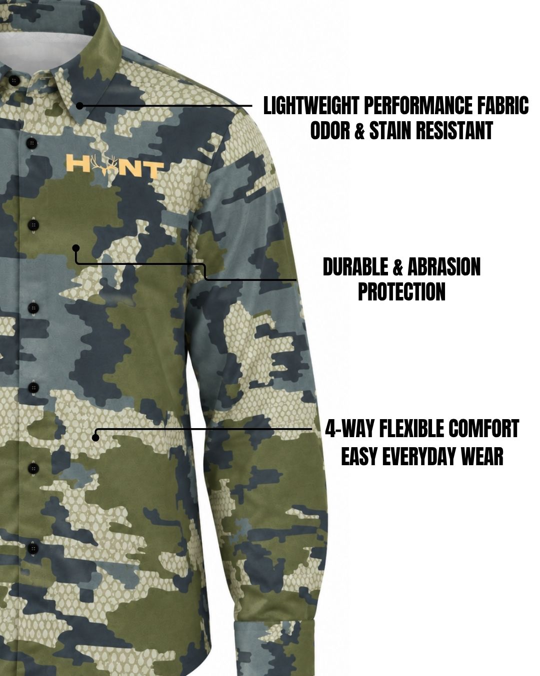 Deer Hunts Long-sleeve Button Up Shirt (3).jpg