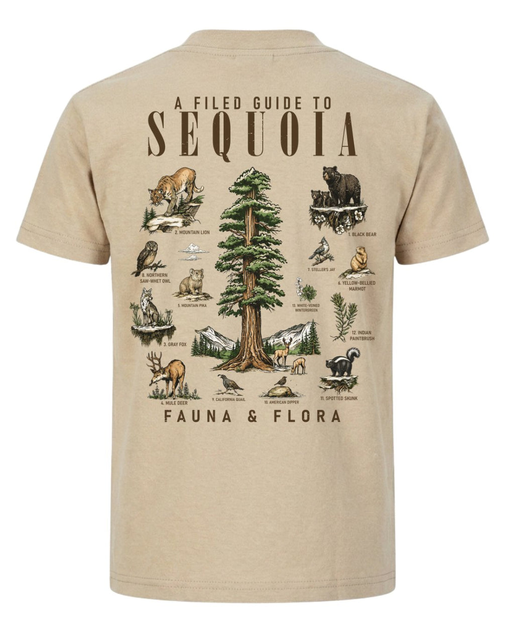 Fauna & Flora Of Sequoia National Park T-shirt