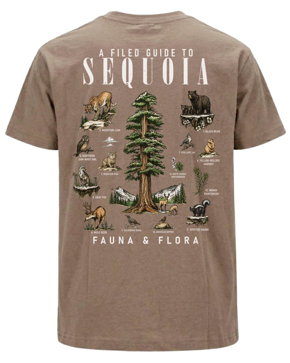 Fauna & Flora Of Sequoia National Park T-shirt