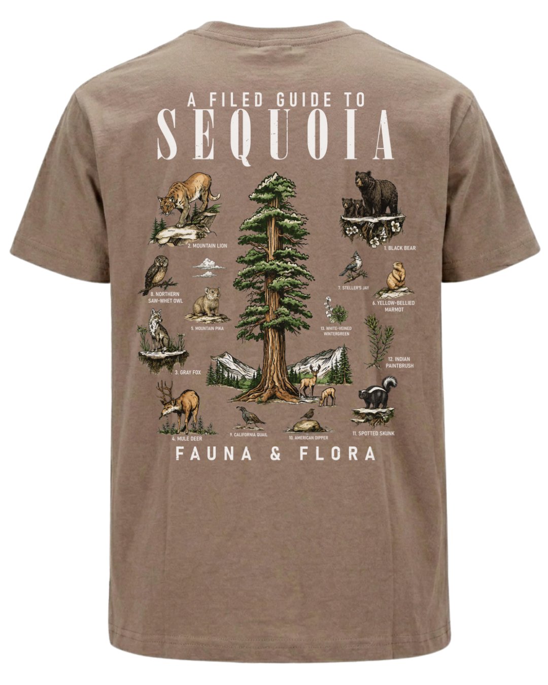 Fauna & Flora Of Sequoia National Park T-shirt