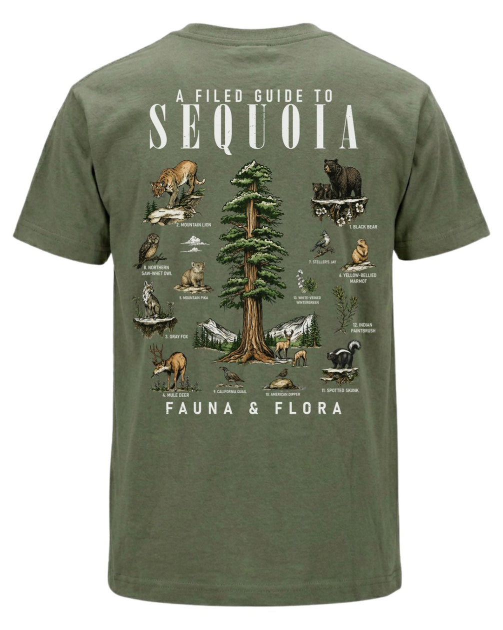 Fauna & Flora Of Sequoia National Park T-shirt