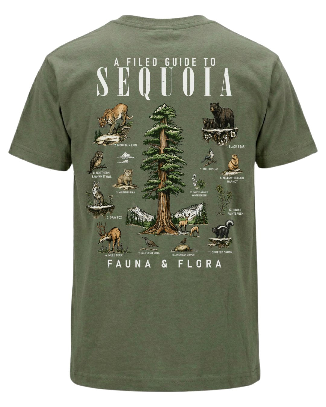 Fauna & Flora Of Sequoia National Park T-shirt