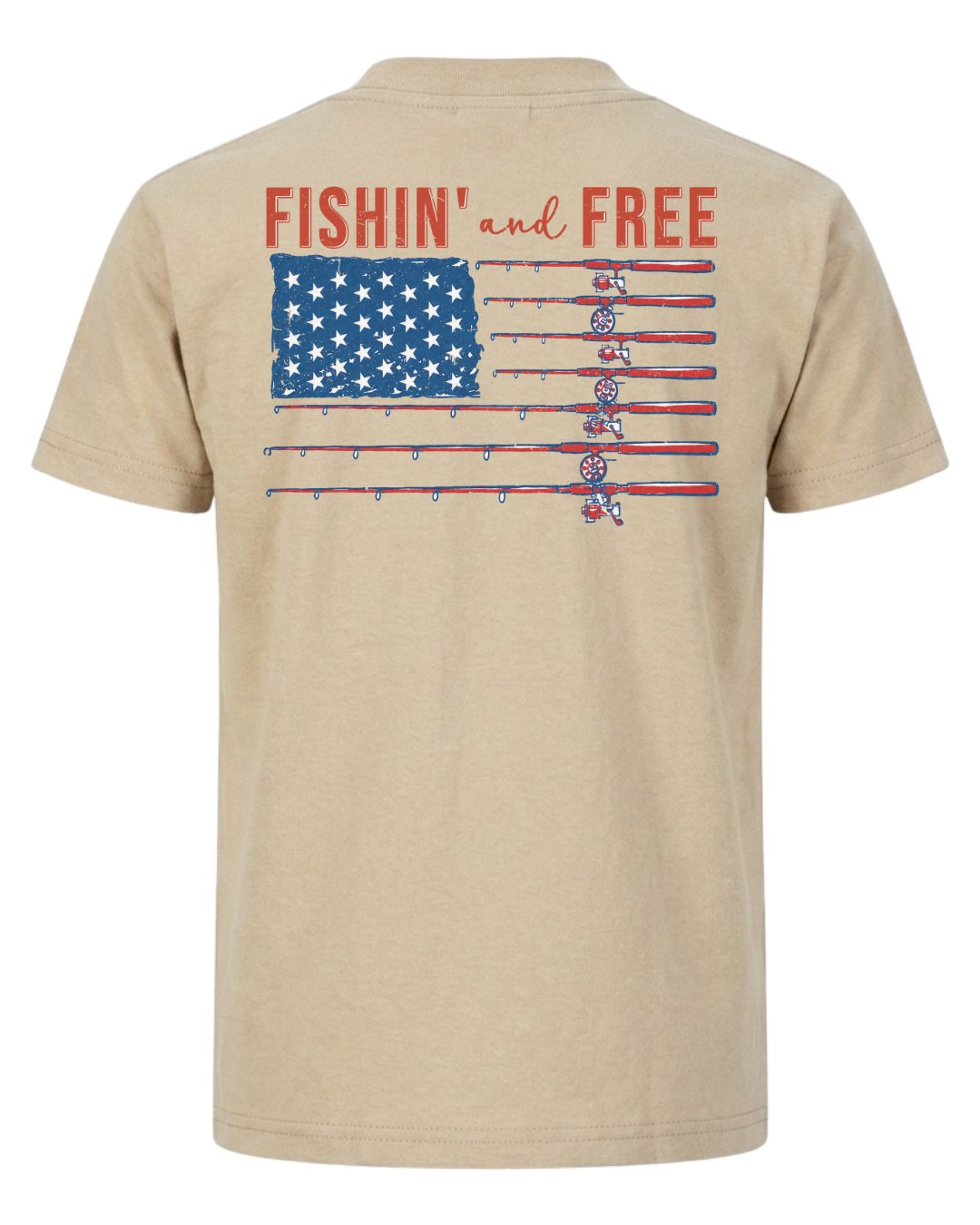 Fishin' And Free USA Flag T-shirt