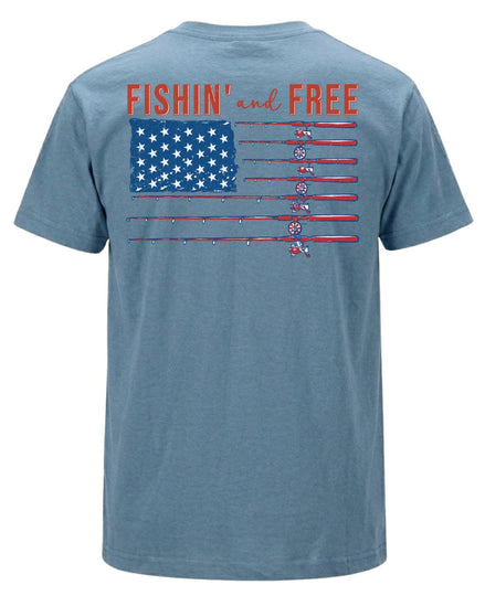 Fishin' And Free USA Flag T-shirt