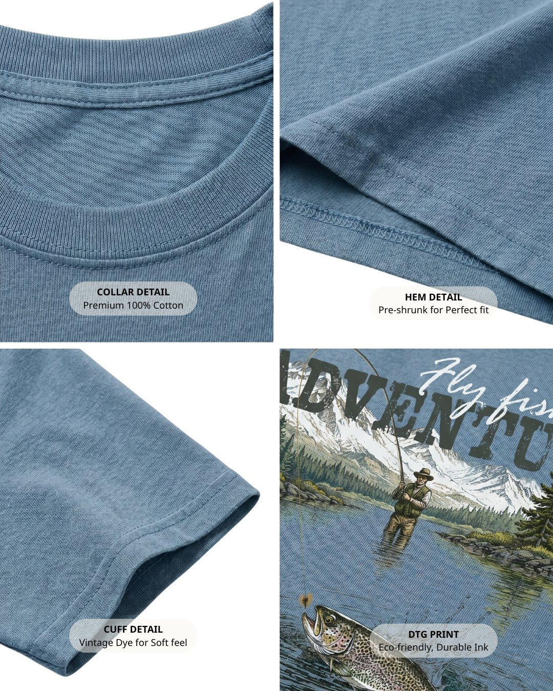 Fly Fishing Adventure Mountain T-shirt