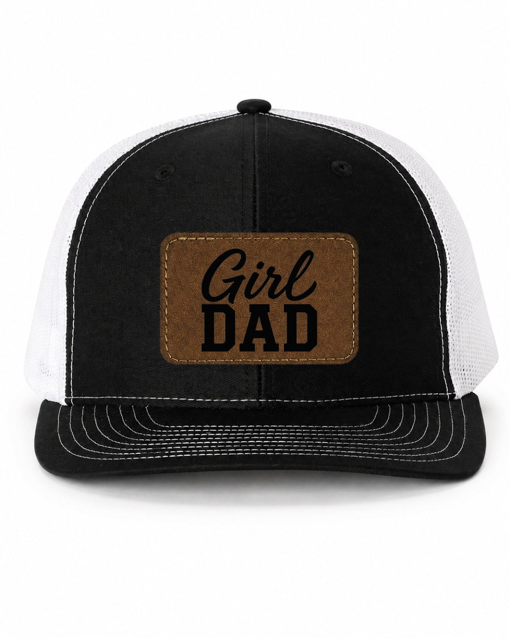 Girl Dad Trucker Hat with Leather Patch