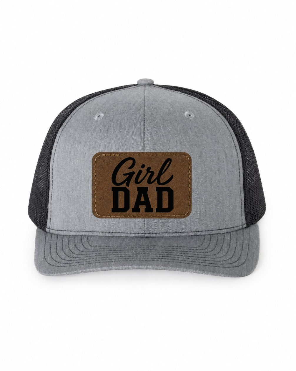 Girl Dad Trucker Hat with Leather Patch