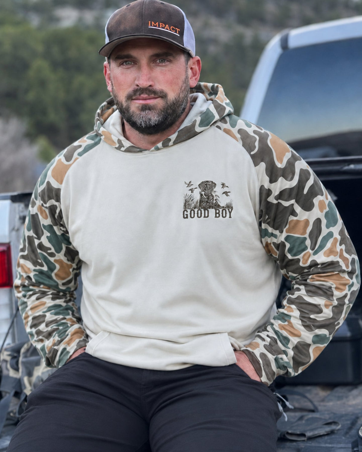 Good Boy Sun Protection Hoodie mockup 7