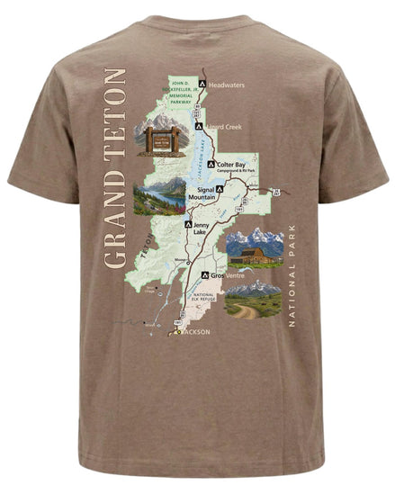 Grand Teton National Park Illustrated Map T-shirt