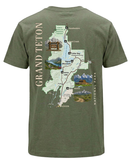 Grand Teton National Park Illustrated Map T-shirt