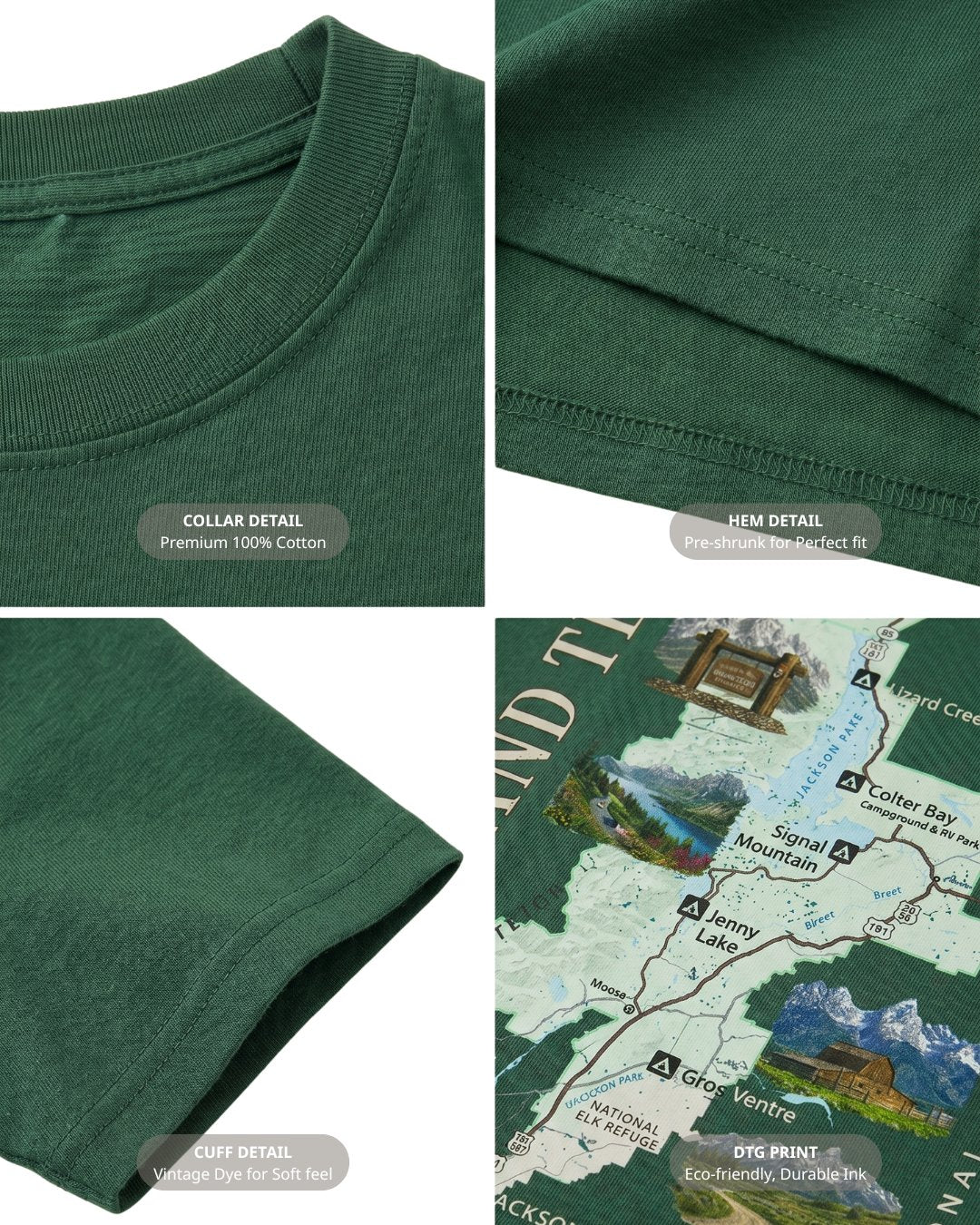 Grand Teton National Park Illustrated Map T-shirt