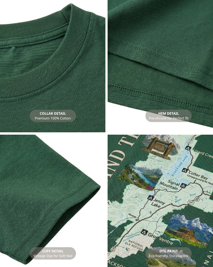 Grand Teton National Park Illustrated Map T-shirt