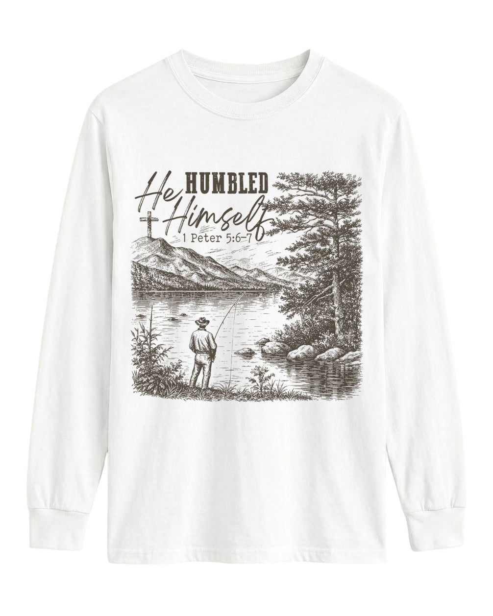 He Humbled Himself Fishing Long-sleeve - Military Green lifestyle