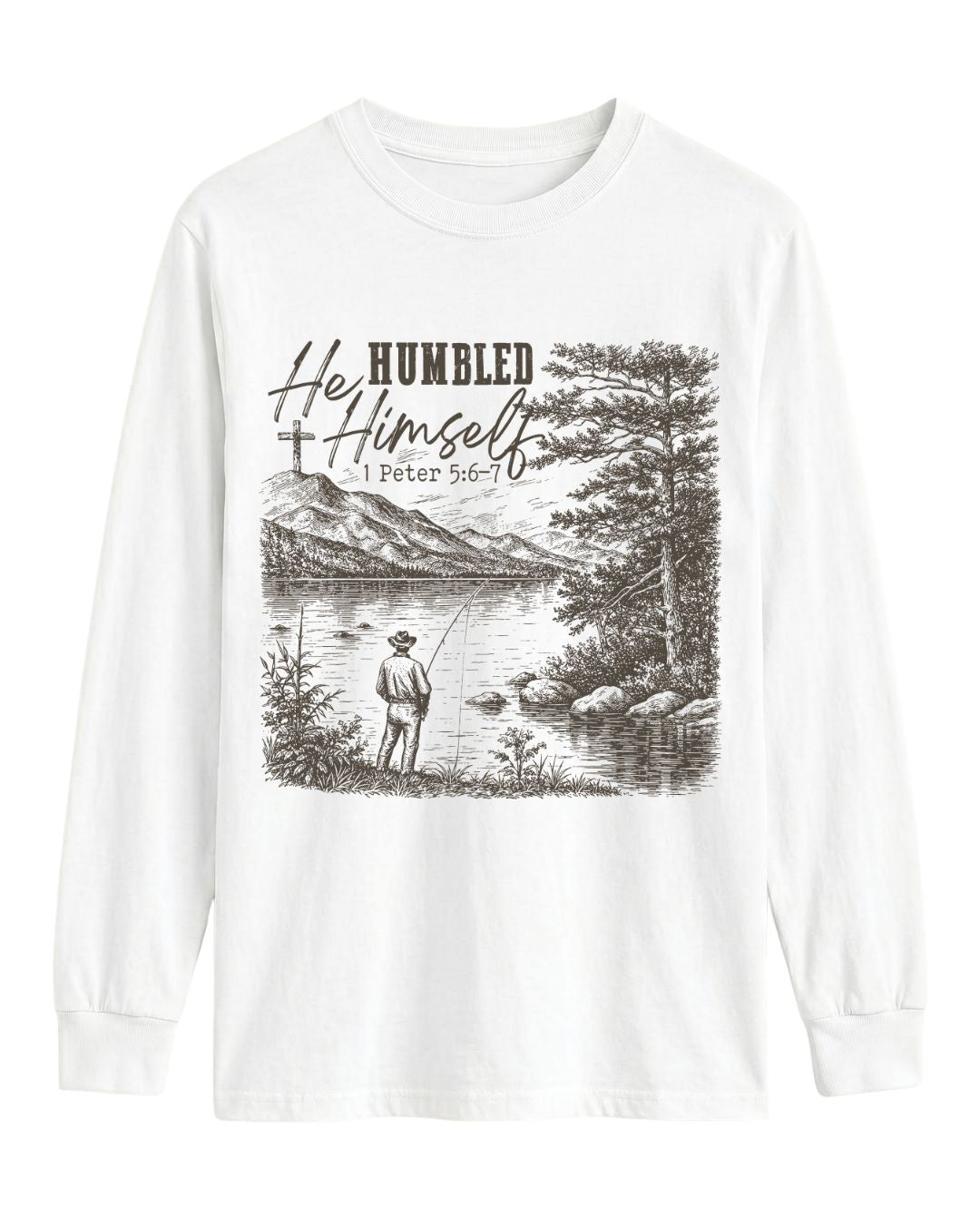He Humbled Himself Fishing Long-sleeve - Military Green lifestyle