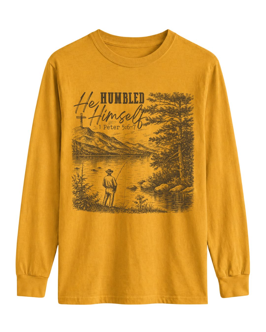 He Humbled Himself Fishing Long-sleeve - Military Green details