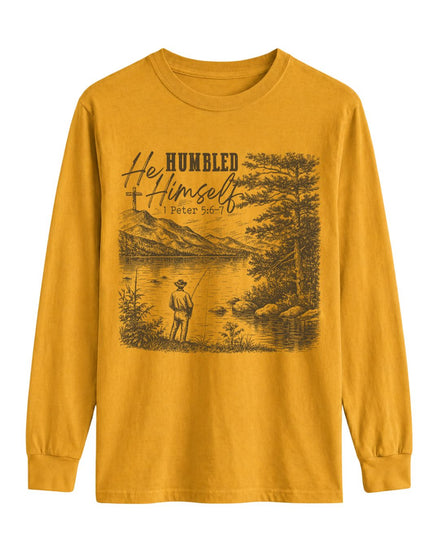 He Humbled Himself Fishing Long-sleeve - Military Green details