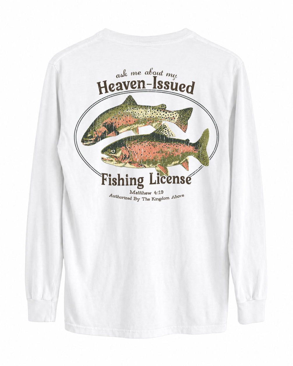 Heaven-Issued Fishing License Matthew 4:19 Long-sleeve - Sport Grey lifestyle