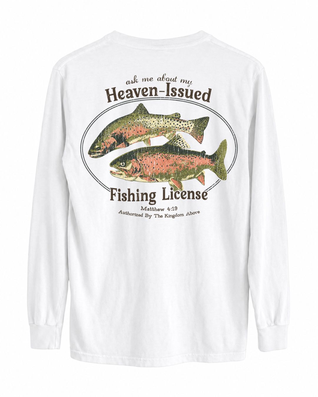 Heaven-Issued Fishing License Matthew 4:19 Long-sleeve - Sport Grey lifestyle