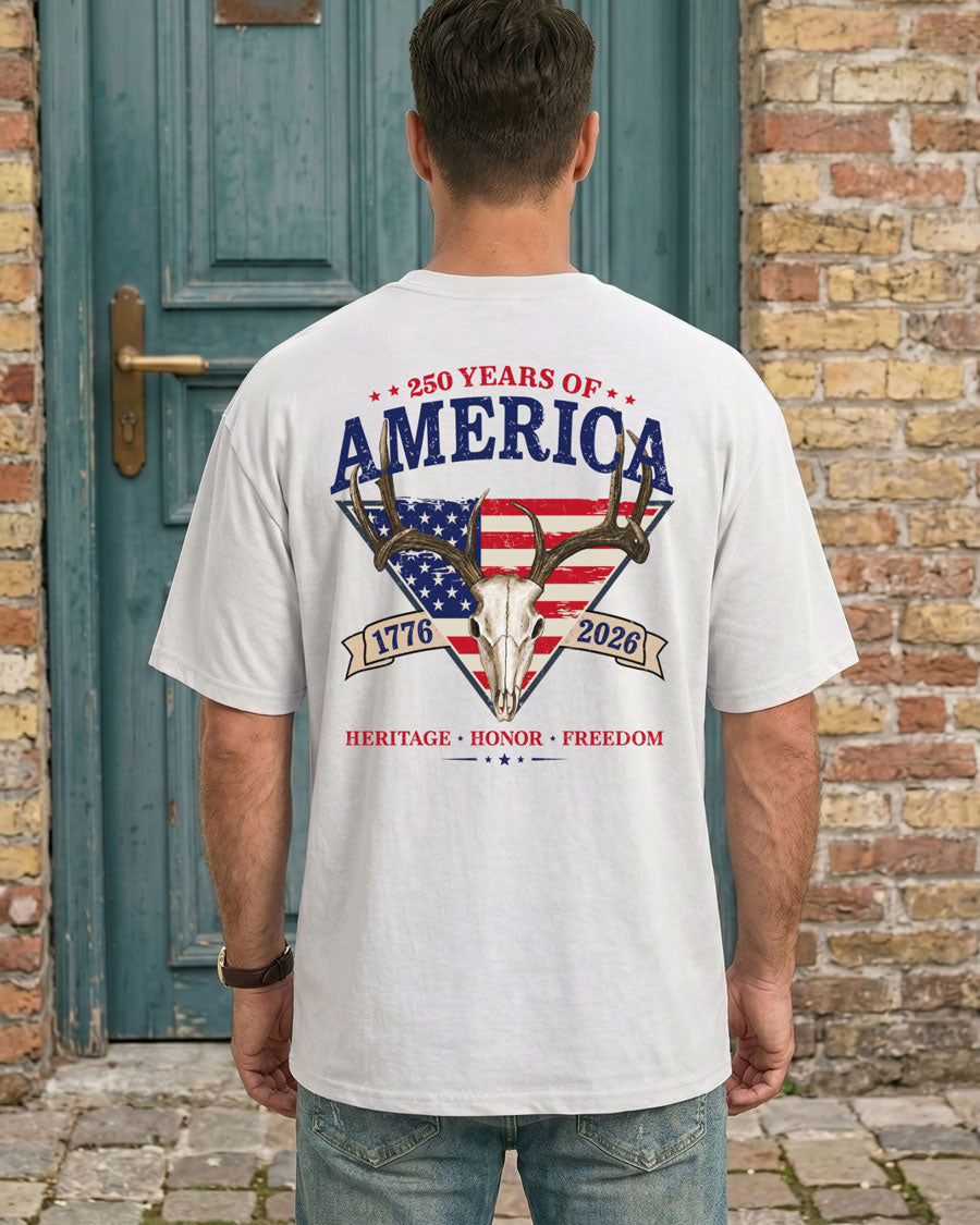 Heritage Honor Freedom Deer Skull T-shirt