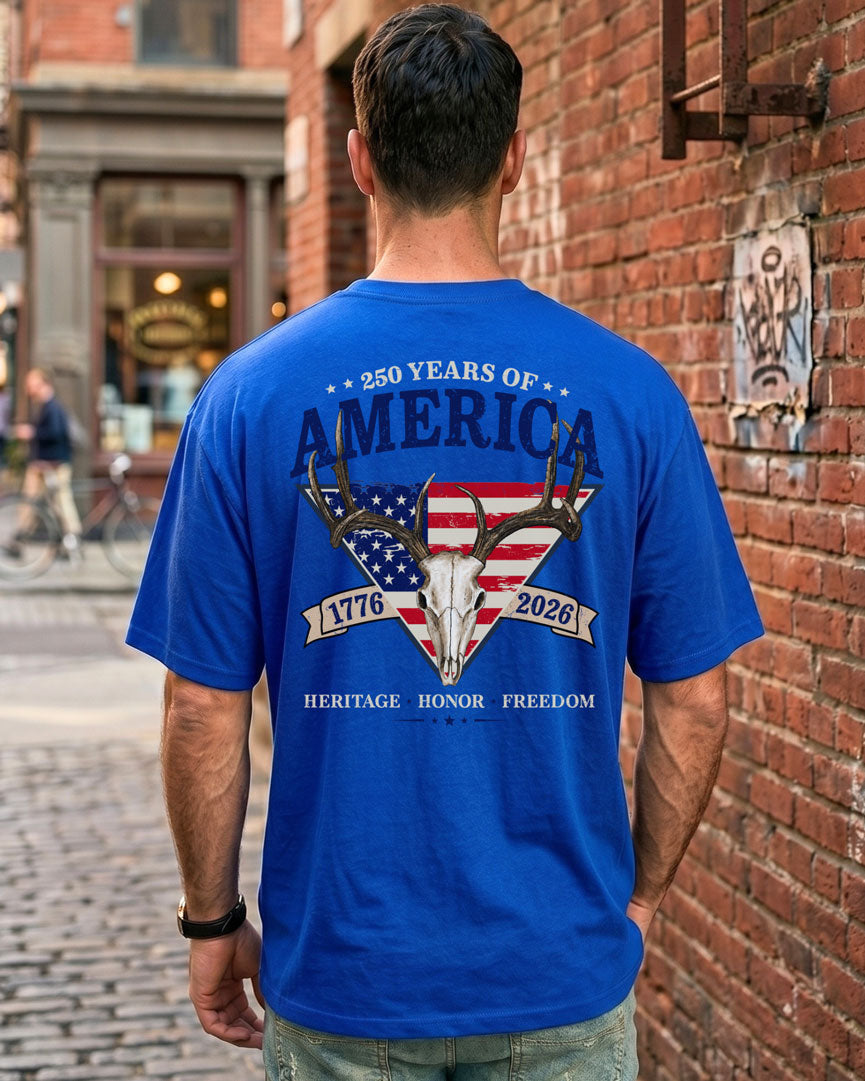 Heritage Honor Freedom Deer Skull T-shirt