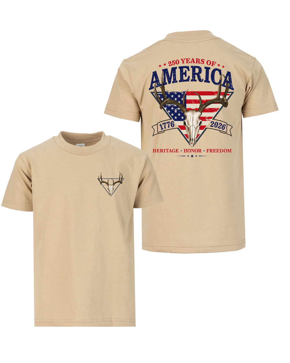 Heritage Honor Freedom Deer Skull T-shirt