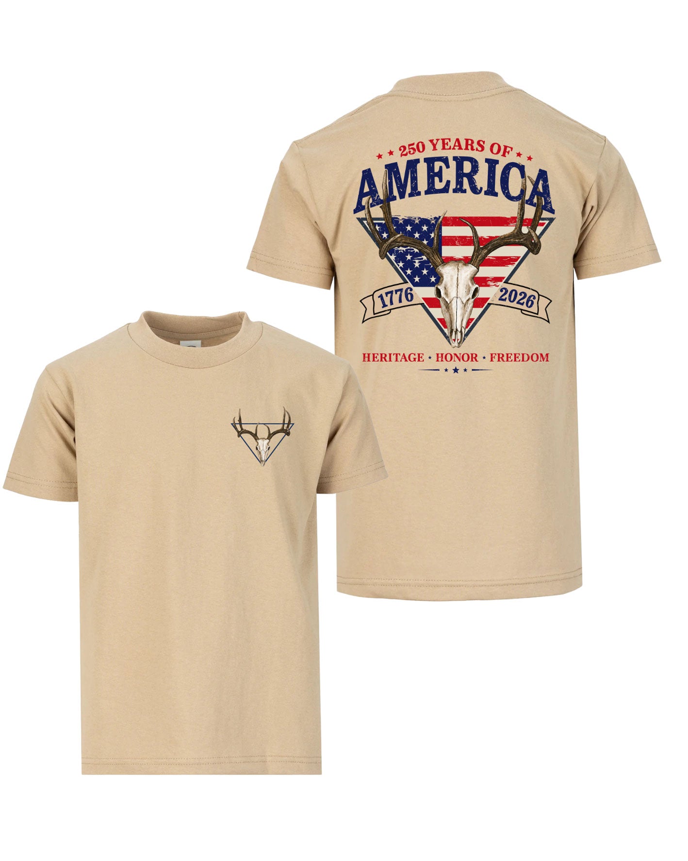 Heritage Honor Freedom Deer Skull T-shirt