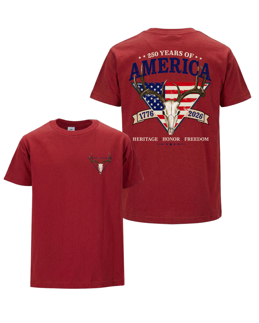 Heritage Honor Freedom Deer Skull T-shirt