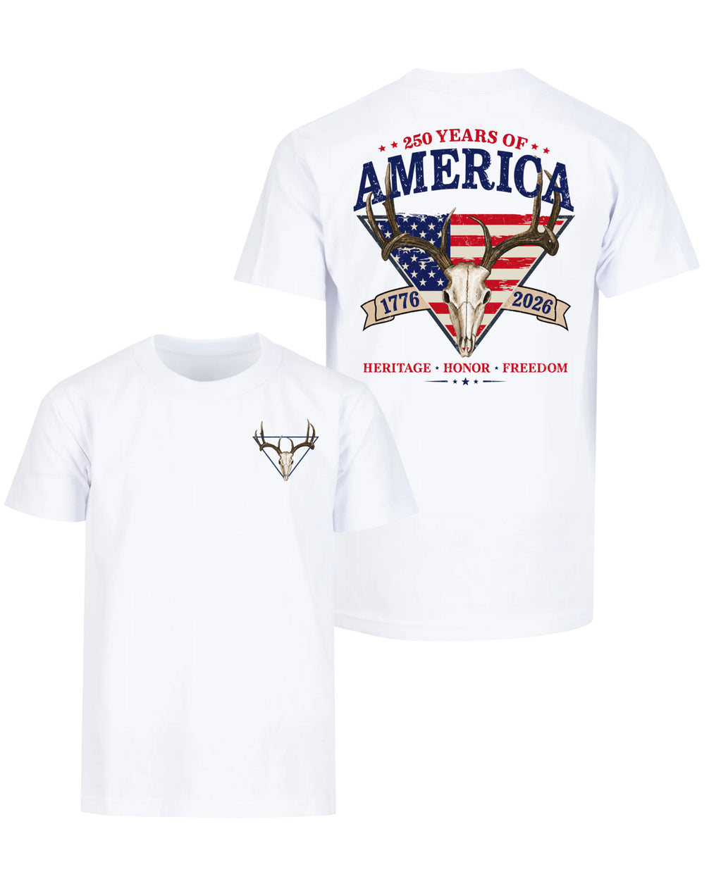 Heritage Honor Freedom Deer Skull T-shirt