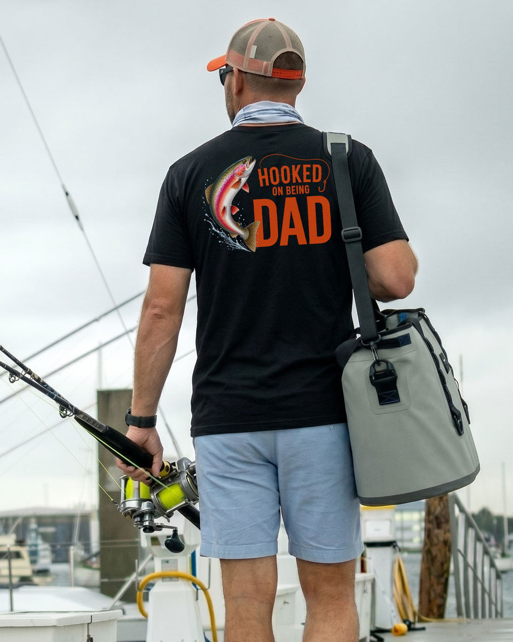 Hooked On Being Dad Fishing T-shirt